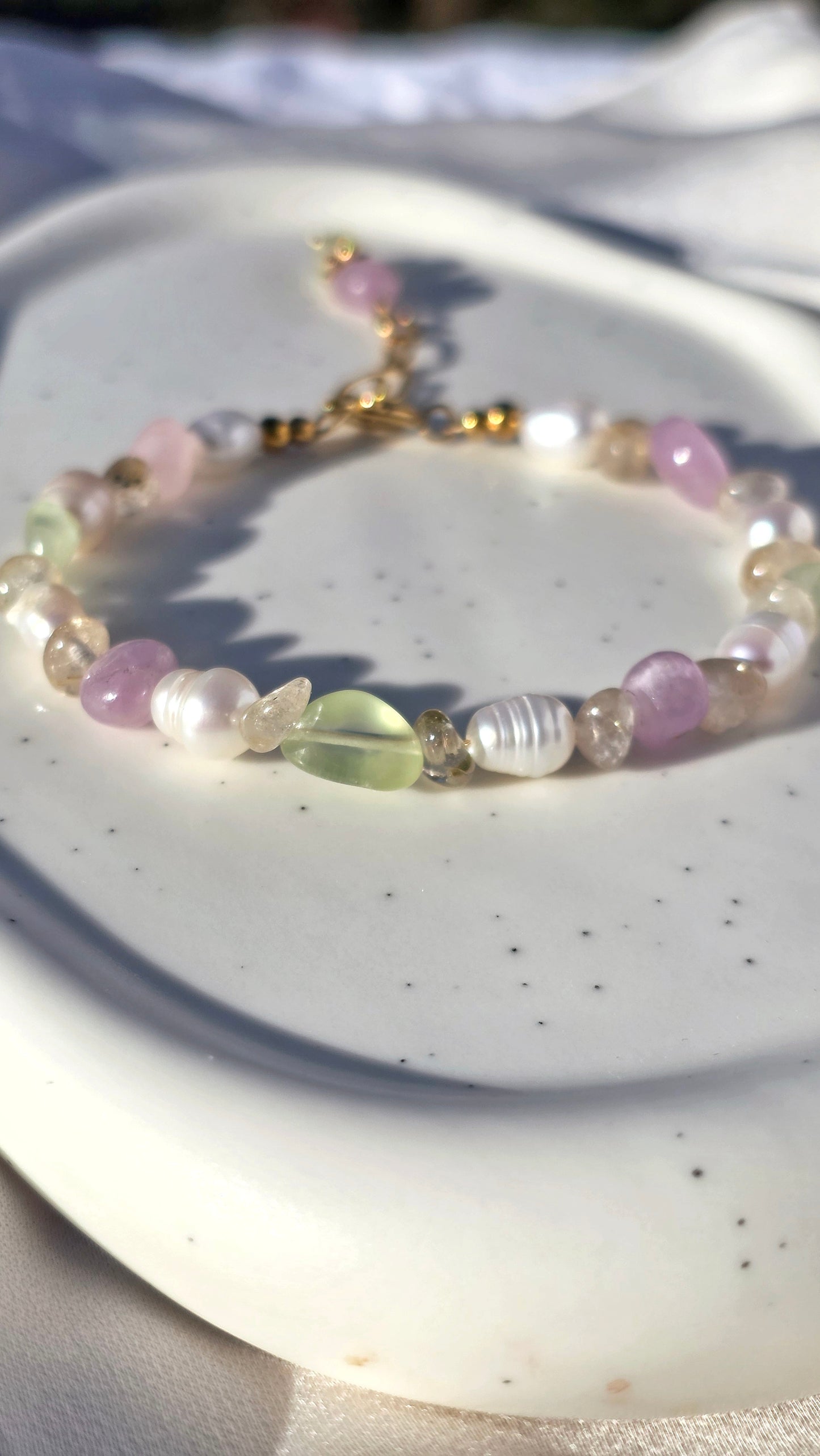 SPRING GLOW 𖦹 Edelstein Armband
