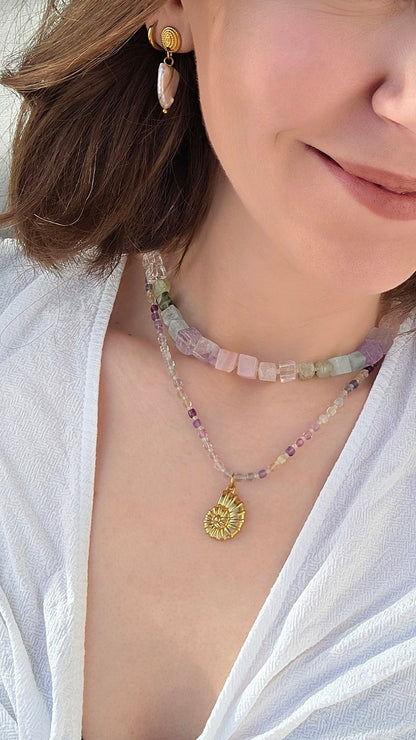EDGY ICE 𖦹 Multicolor Edelsteinkette