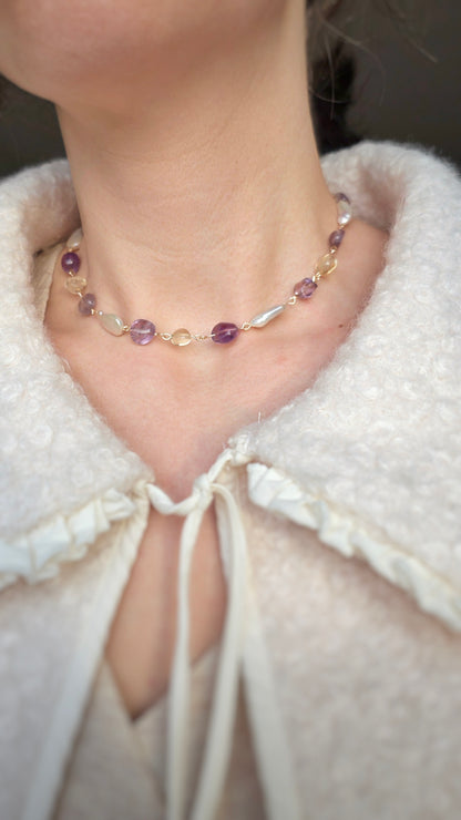 GOLDEN AMETHYST 𖦹 Edelsteinkette