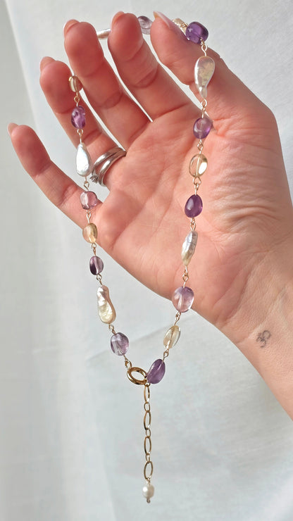 GOLDEN AMETHYST 𖦹 Edelsteinkette