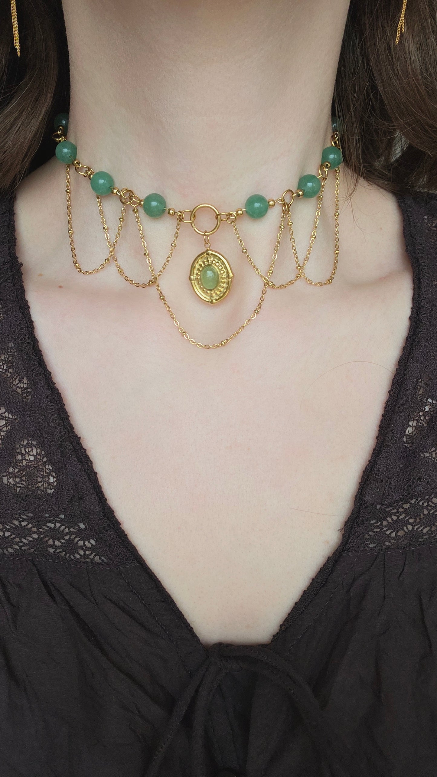 FAIRY AURA 𖦹 Aventurin Choker