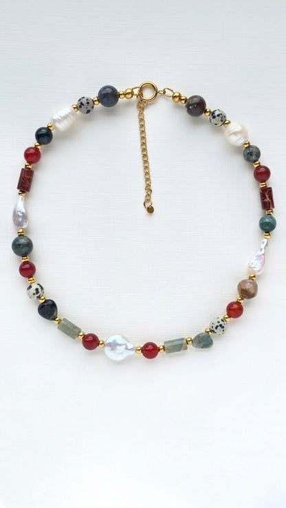 ELEMENTS 𖦹 Multicolor Edelsteinkette