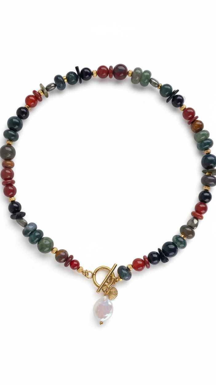 BOHO EARTH 𖦹 Multicolor Edelsteinkette
