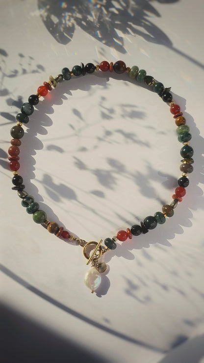 BOHO EARTH 𖦹 Multicolor Edelsteinkette