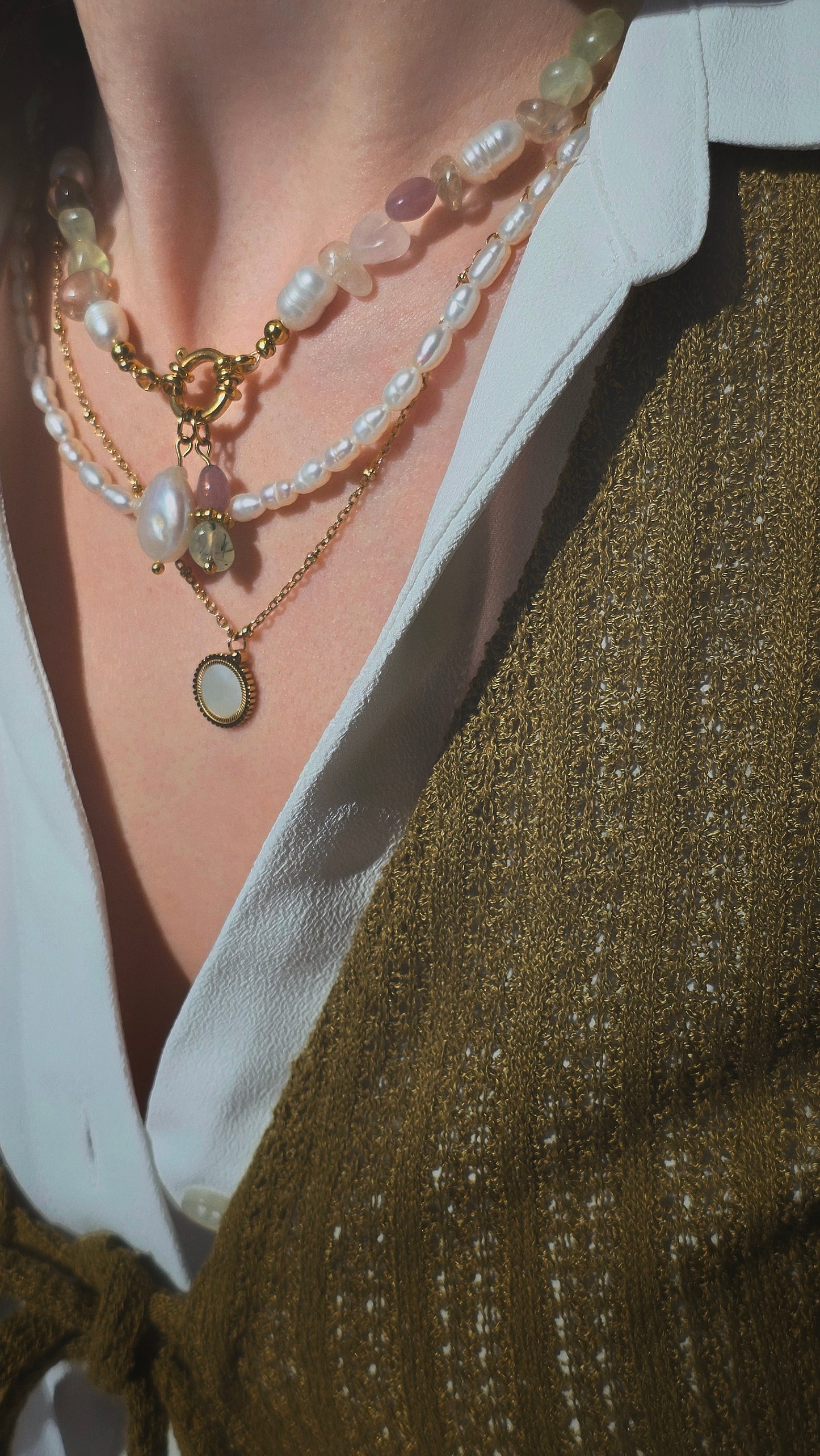 PURE PEARLS 𖦹 Süßwasserperlenkette