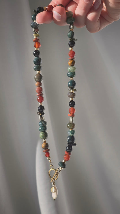 BOHO EARTH 𖦹 Multicolor Edelsteinkette