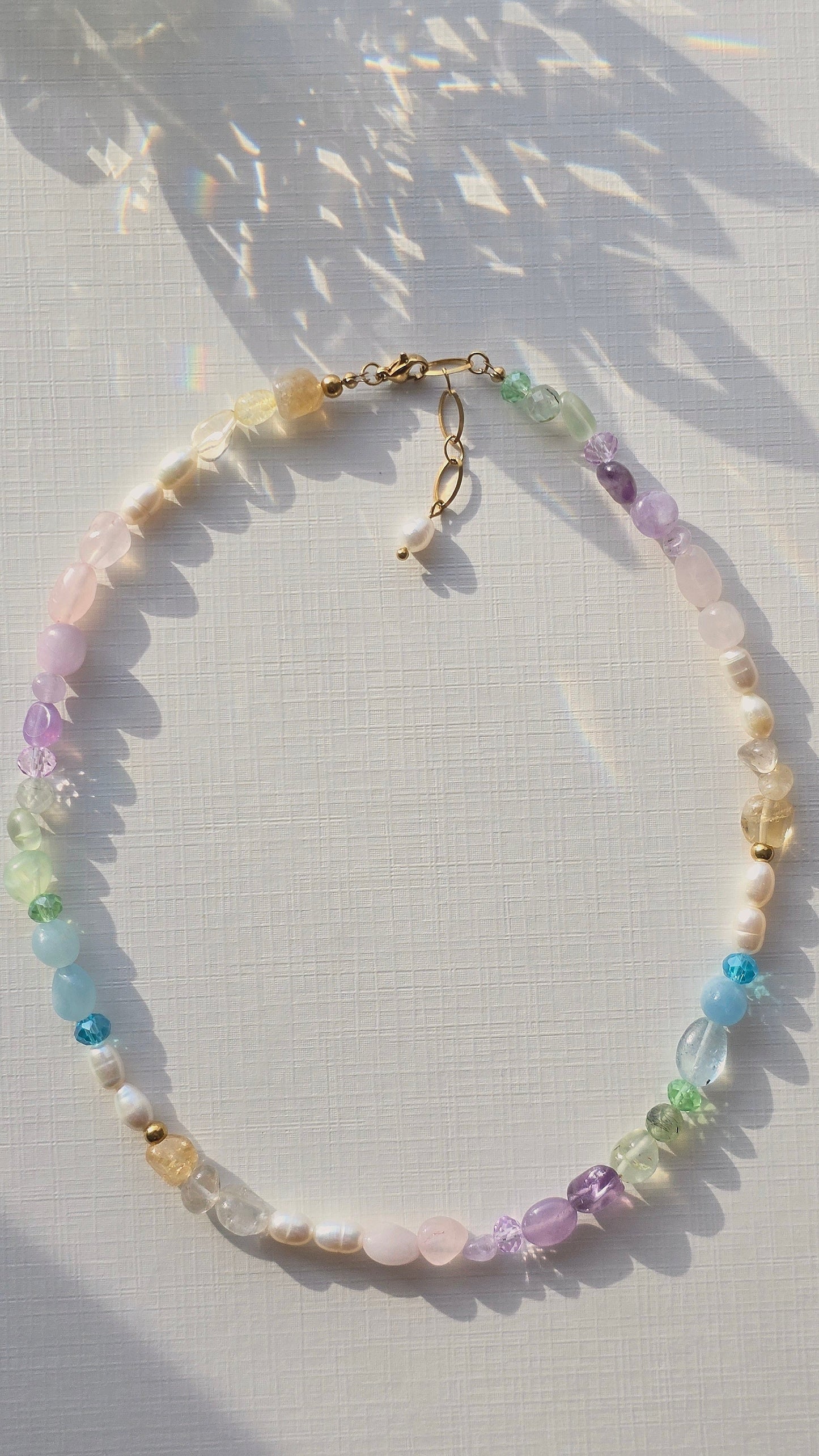PASTELL AURA 𖦹 Multicolor Edelsteinkette
