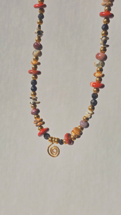 EARTH SPIRAL 𖦹 Multicolor Edelsteinkette