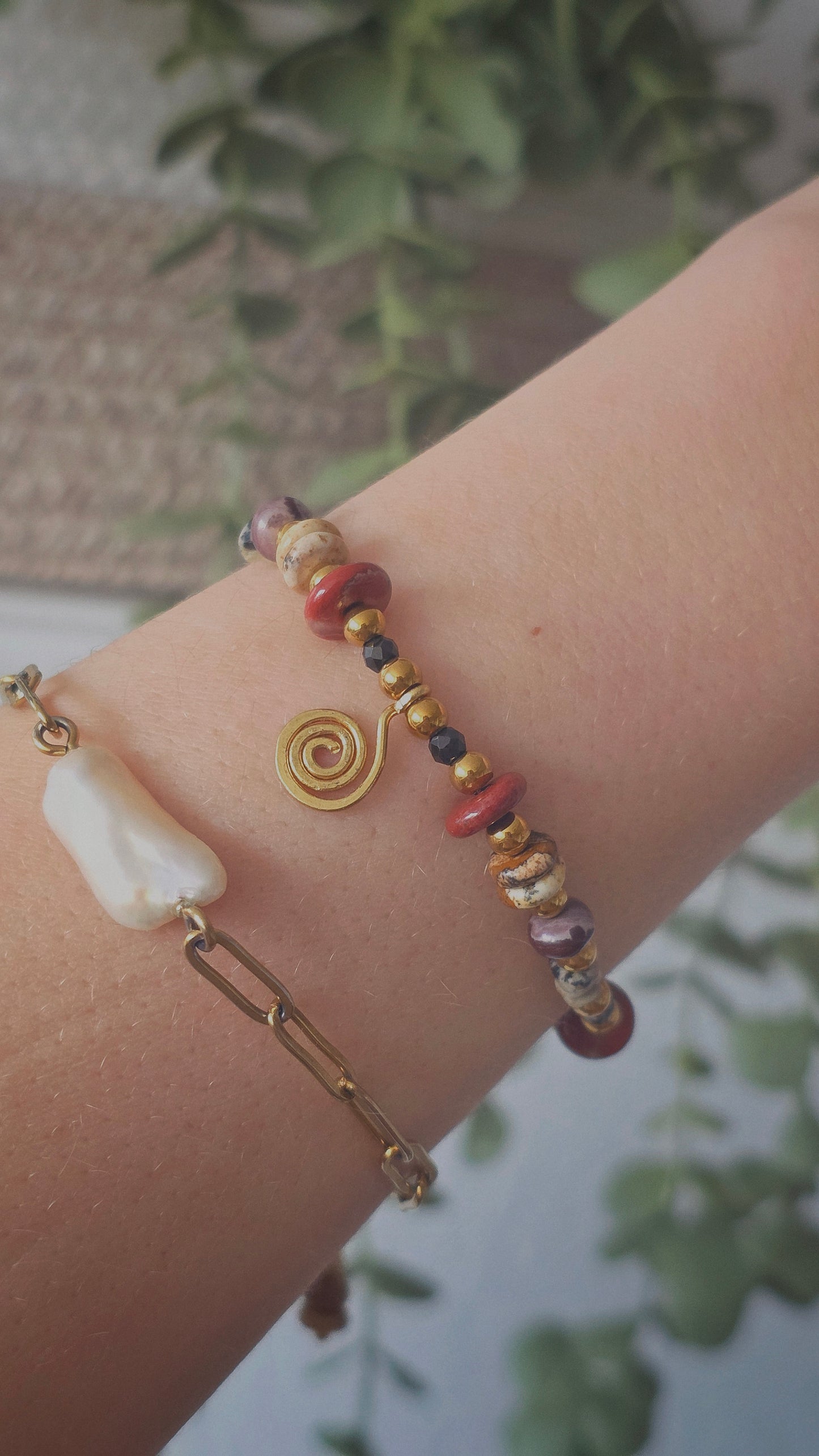 EARTH SPIRAL 𖦹 Multicolor Edelstein Armband