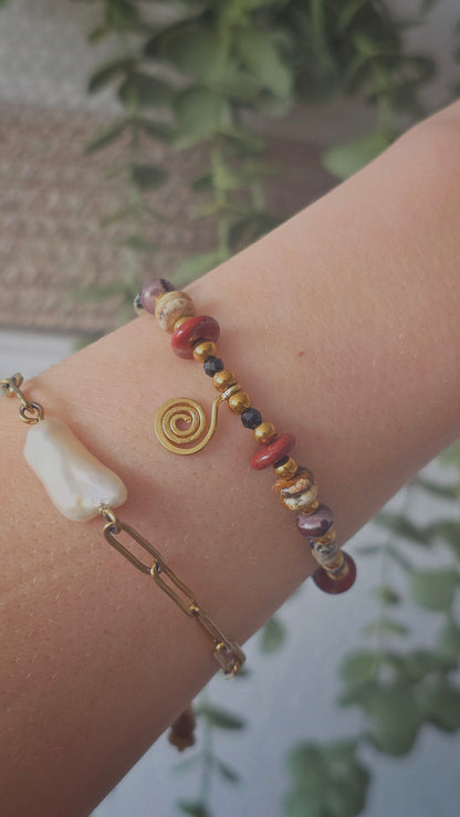 EARTH SPIRAL 𖦹 Multicolor Edelstein Armband