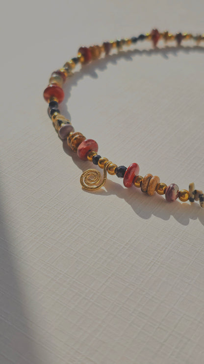 EARTH SPIRAL 𖦹 Multicolor Edelsteinkette