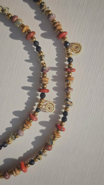 EARTH SPIRAL 𖦹 Multicolor Edelsteinkette