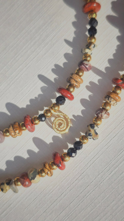 EARTH SPIRAL 𖦹 Multicolor Edelsteinkette