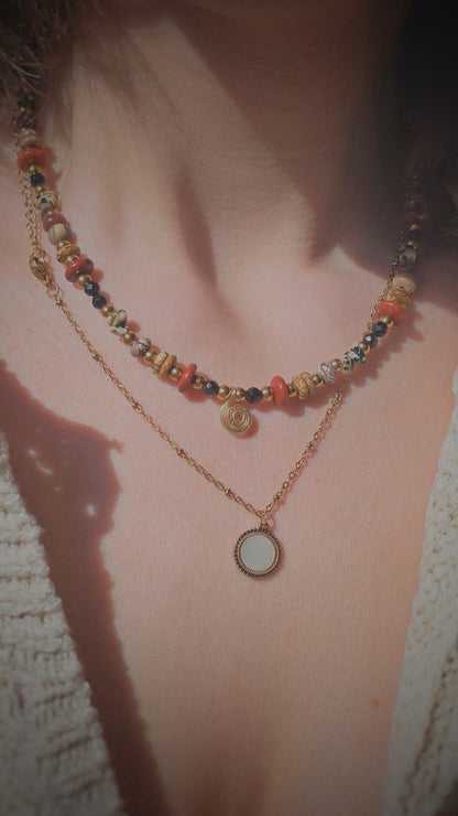 EARTH SPIRAL 𖦹 Multicolor Edelsteinkette