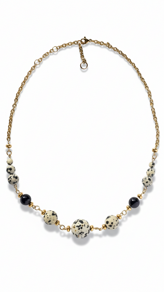 DALMATIAN NOIR 𖦹 Edelsteinkette