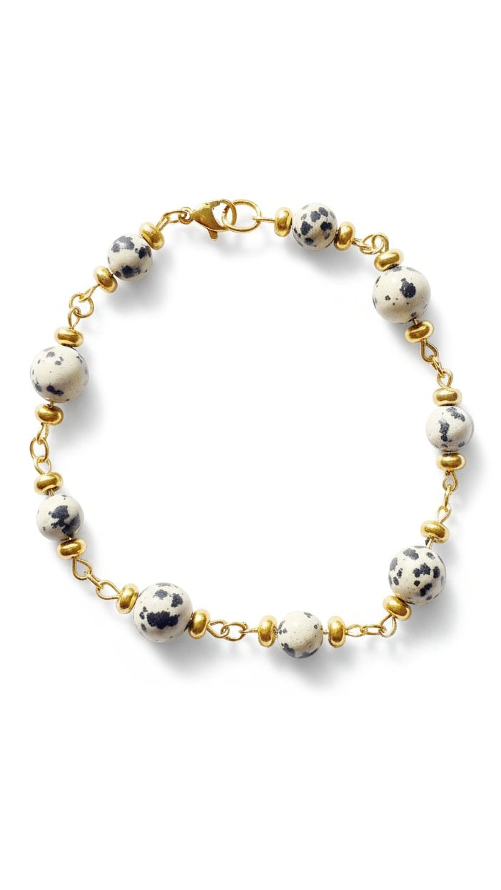 DALMATIAN BALANCE 𖦹 Edelstein Armband