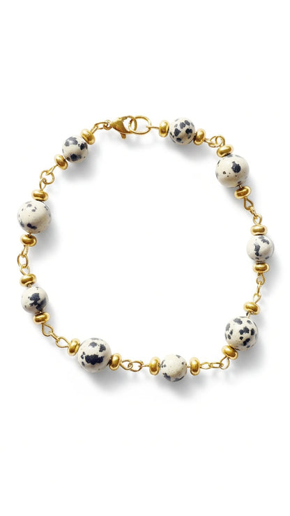 DALMATIAN BALANCE 𖦹 Edelstein Armband