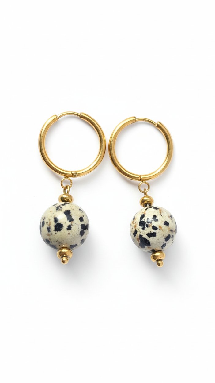 DALMATIAN STATEMENT 𖦹 Edelstein Ohrringe