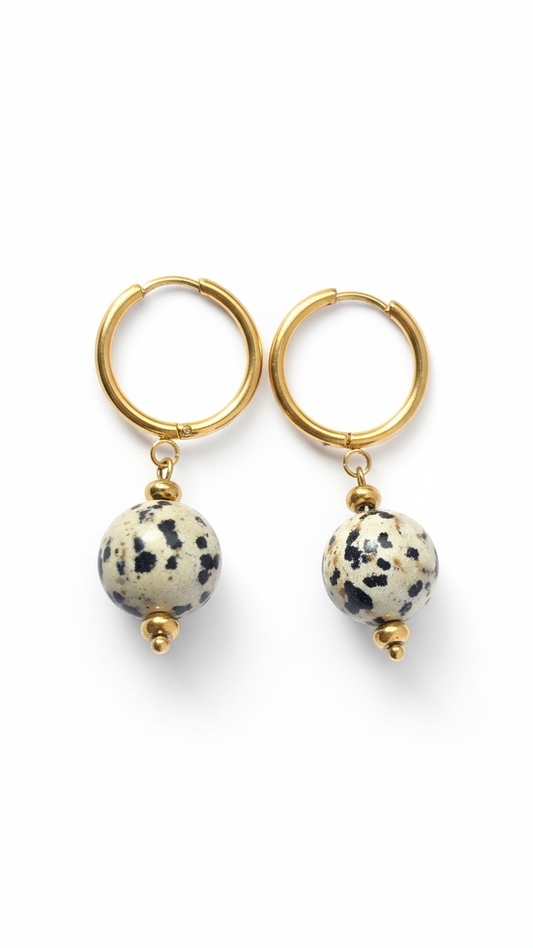 DALMATIAN STATEMENT 𖦹 Edelstein Ohrringe