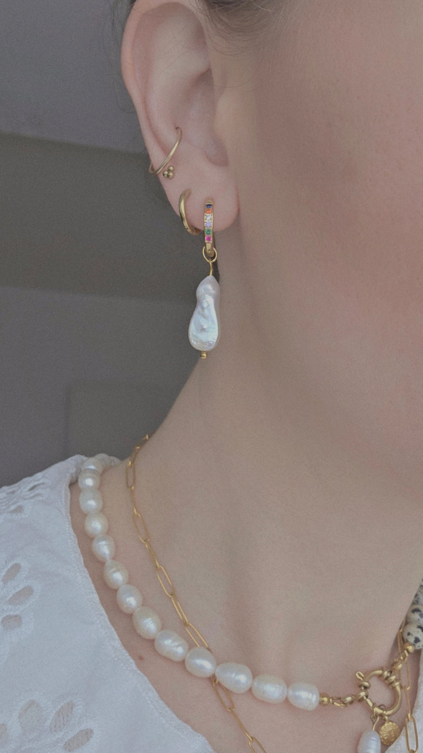 LUMÉA PEARL HOOPS 𖦹 Perlenohrringe