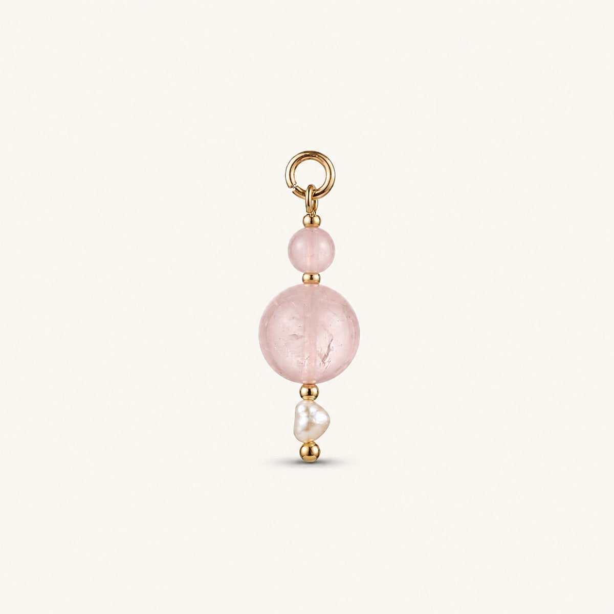 ROSÉ TIDE 𖦹 Rosenquarz & Perle Charm