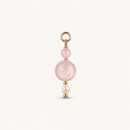 ROSÉ TIDE 𖦹 Rosenquarz & Perle Charm