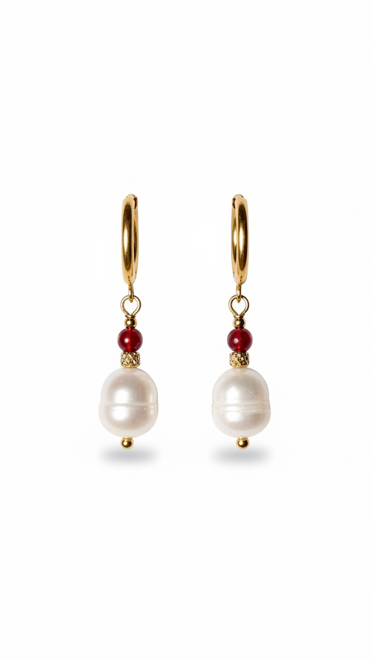 CRIMSON PEARL · Edelstein Ohrringe