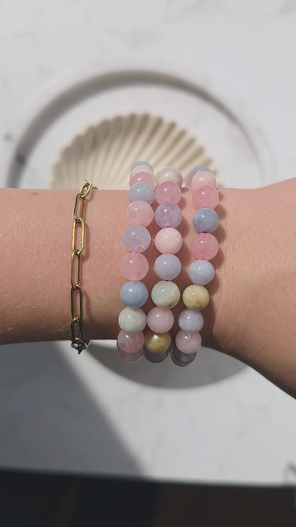 Beryll Kugelarmband in Pastelltönen 8mm
