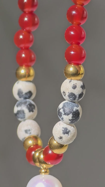 NEW YEAR FOCUS · Karneol, Dalmatiner Jaspis & Süßwasserperle