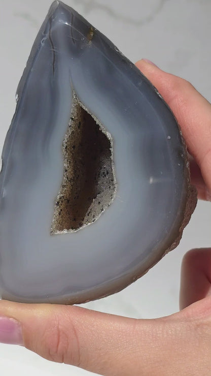 Blaue glitzer Achat Geode