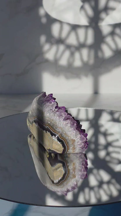 Amethyst Cluster mit Achat