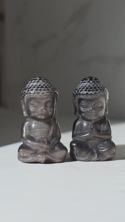 Goldobsidian Buddha Carving – Schutz & Spirituelle Tiefe