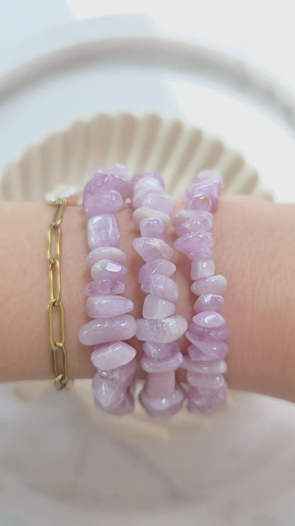 Kunzit Splitterarmband – Glossy Pastellzauber | HQ Qualität